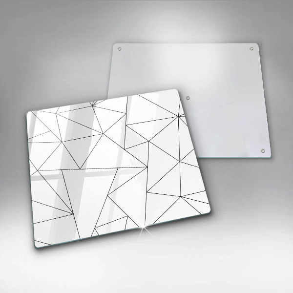 Protège plaque de cuisson Triangles blancs