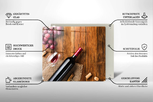 Protège plaque de cuisson Une bouteille de vin rouge