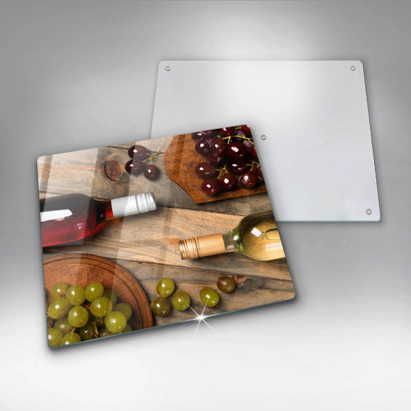 Protège plaque de cuisson Bouteilles de vin et raisins