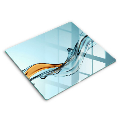 Protège plaque de cuisson Eau sur fond bleu