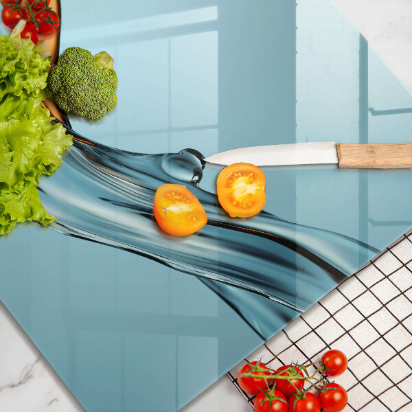 Protège plaque de cuisson Eau sur fond bleu