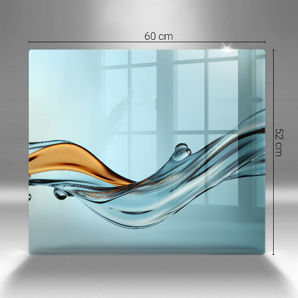 Protège plaque de cuisson Eau sur fond bleu