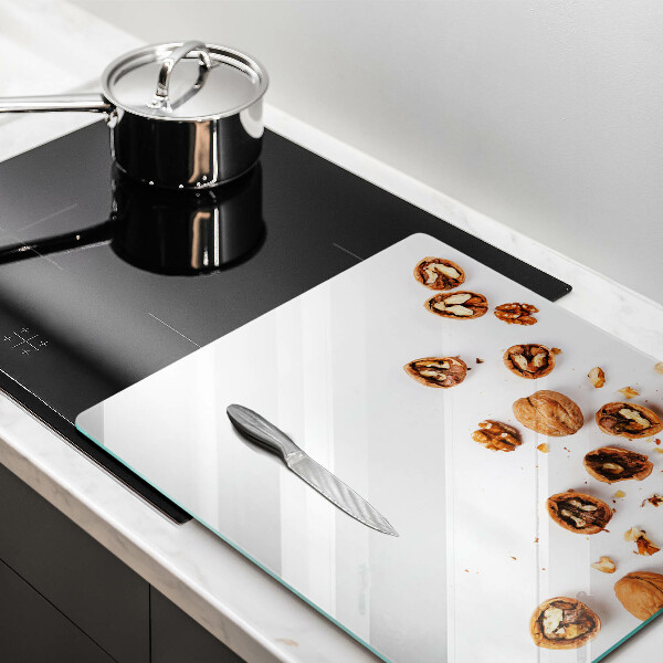 Protège plaque de cuisson Noix sur fond blanc