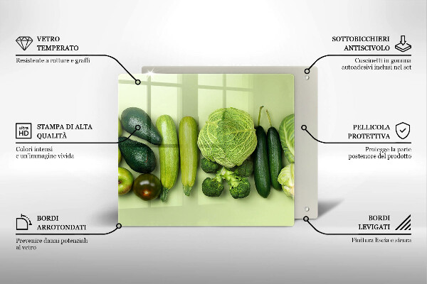 Protège plaque de cuisson Fruits et légumes verts