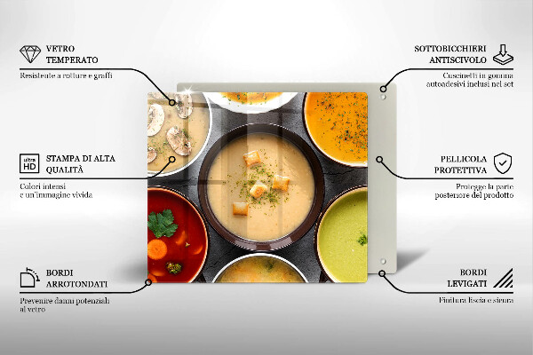 Protège plaque de cuisson Des soupes colorées