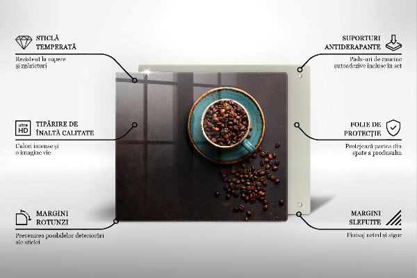 Protection plaque induction Une tasse de grains de café