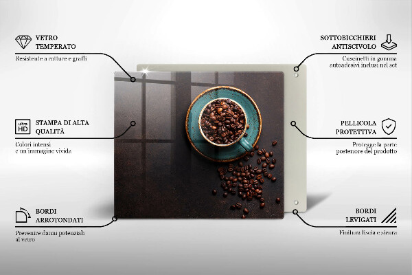 Protection plaque induction Une tasse de grains de café