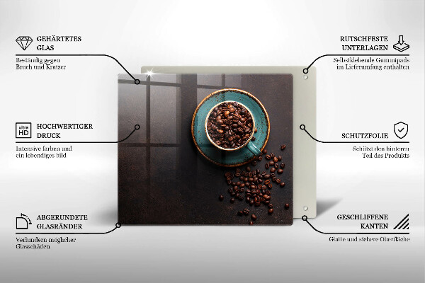 Protection plaque induction Une tasse de grains de café