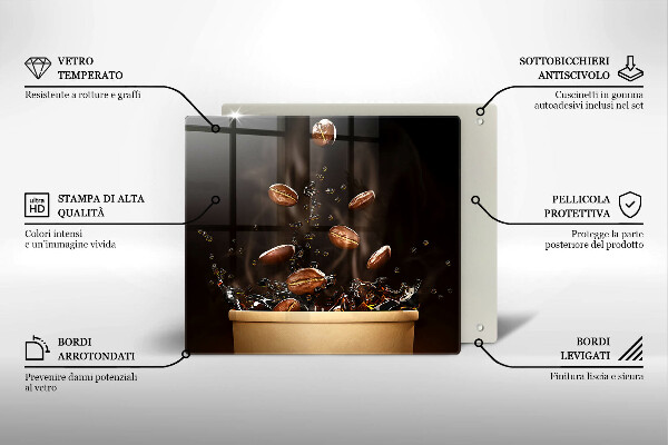 Protège plaque de cuisson Grains de café chauds