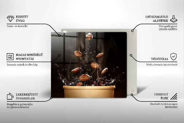 Protège plaque de cuisson Grains de café chauds