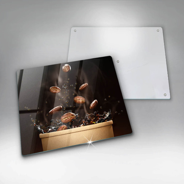 Protège plaque de cuisson Grains de café chauds