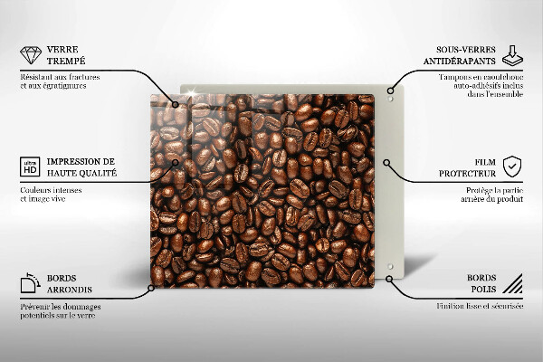 Protège plaque de cuisson Grains de café