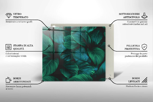 Protection plaque induction Feuilles de la jungle