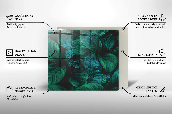 Protection plaque induction Feuilles de la jungle