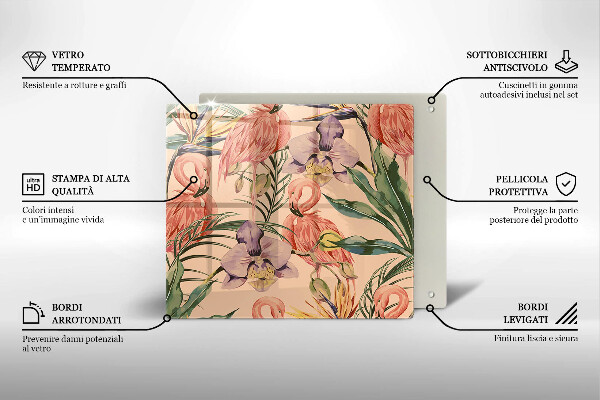 Protection plaque induction Illustration de flamants roses