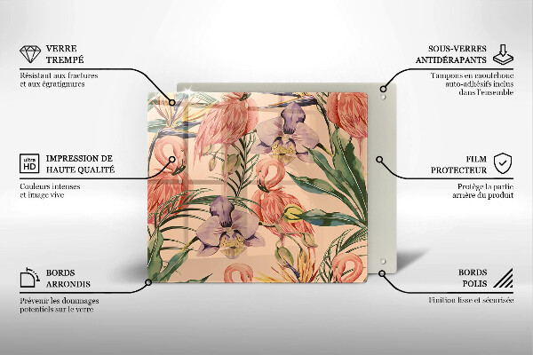 Protection plaque induction Illustration de flamants roses