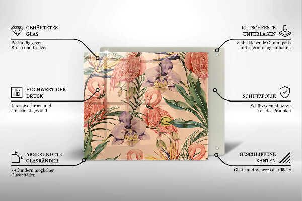 Protection plaque induction Illustration de flamants roses