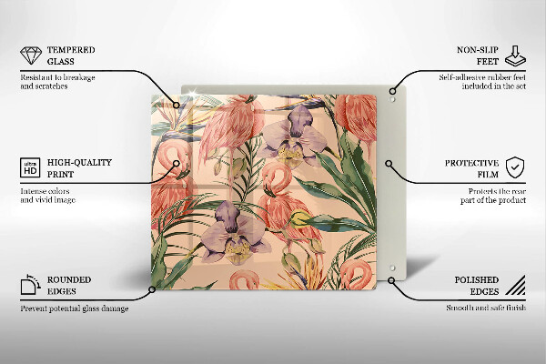 Protection plaque induction Illustration de flamants roses