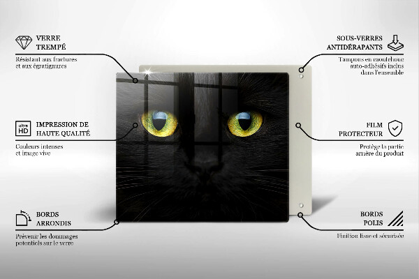 Protection plaque induction Yeux de chat animaux