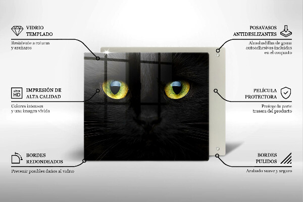 Protection plaque induction Yeux de chat animaux