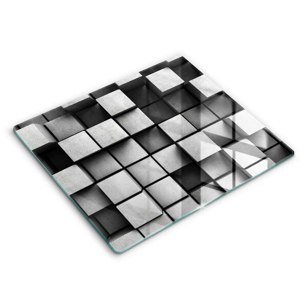 Protection plaque induction Carrés 3D abstraits