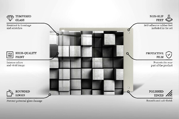 Protection plaque induction Carrés 3D abstraits