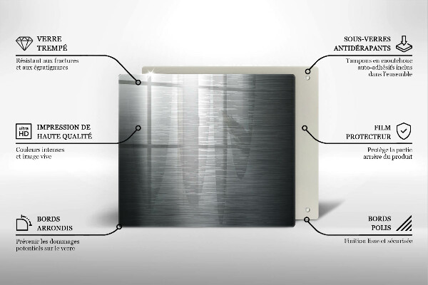 Protection plaque induction Texture métallique