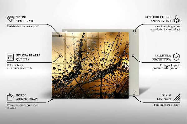 Protection plaque induction Rosée et pissenlits