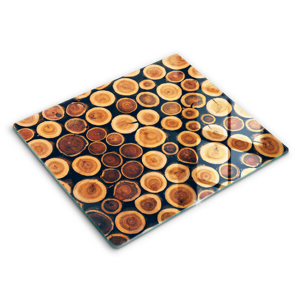 Protection plaque induction Des souches d'arbres en bois