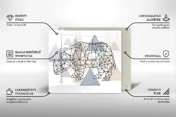 Protection plaque induction Rhinocéros de dessin au trait