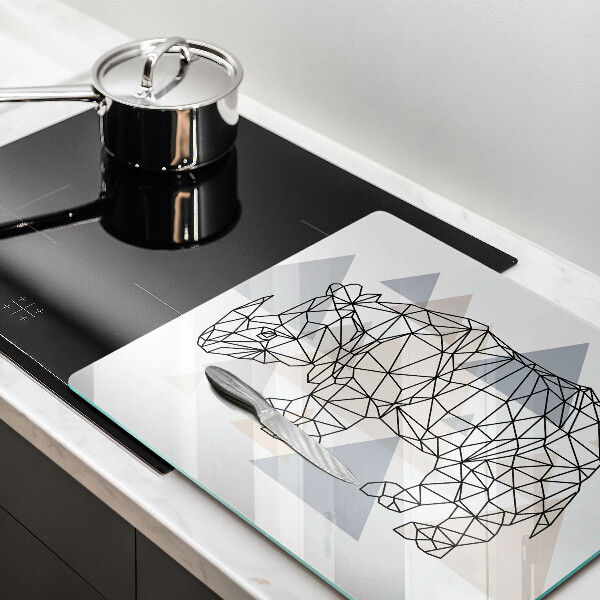 Protection plaque induction Rhinocéros de dessin au trait