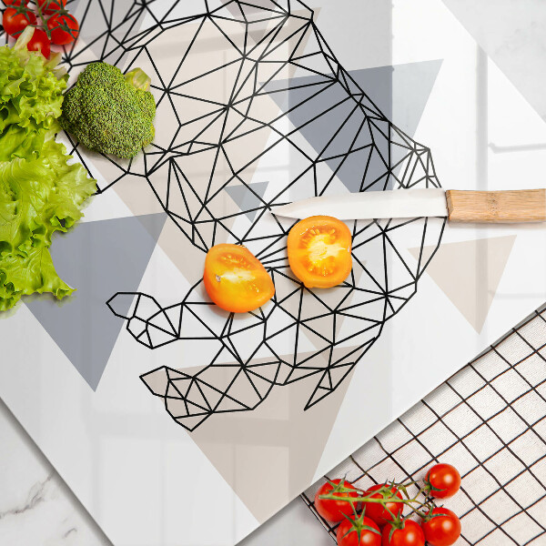 Protection plaque induction Rhinocéros de dessin au trait