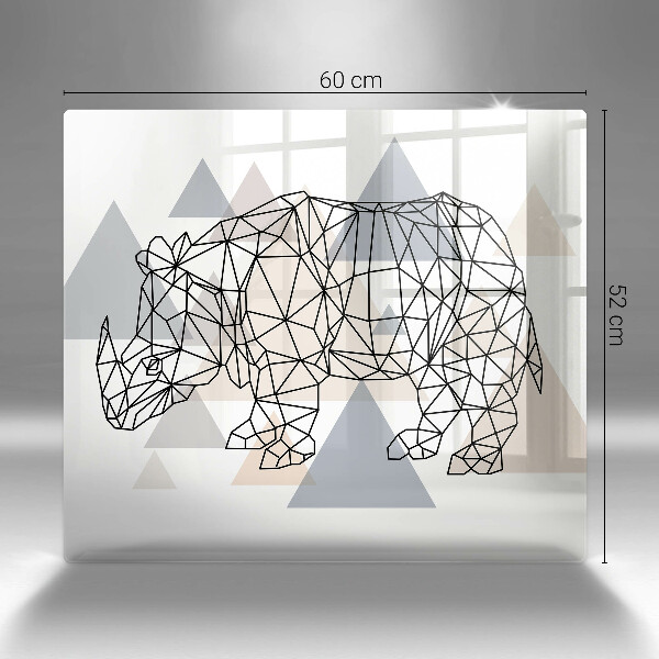 Protection plaque induction Rhinocéros de dessin au trait