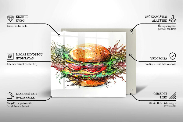 Protection plaque induction Dessin de hamburger