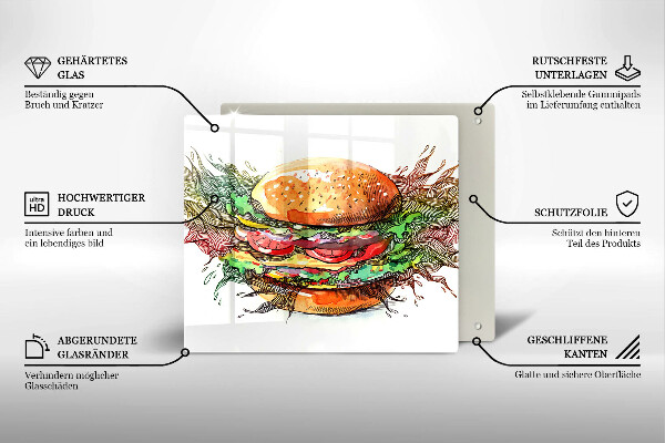 Protection plaque induction Dessin de hamburger