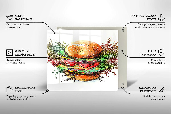 Protection plaque induction Dessin de hamburger
