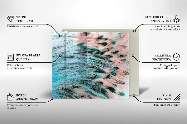 Protection plaque induction Plumes d'oiseaux bohèmes