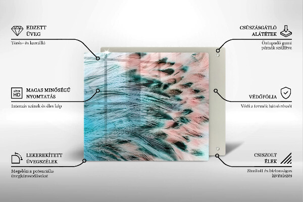 Protection plaque induction Plumes d'oiseaux bohèmes