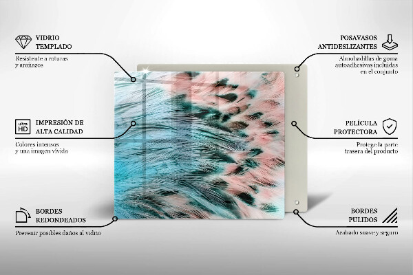 Protection plaque induction Plumes d'oiseaux bohèmes