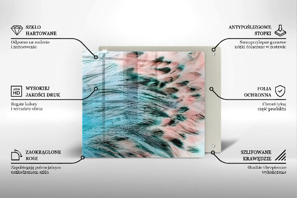 Protection plaque induction Plumes d'oiseaux bohèmes