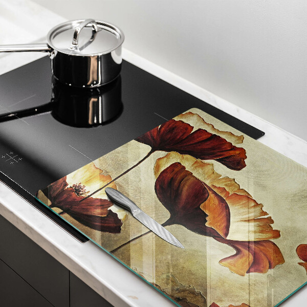 Protection plaque induction Fleurs de bohème peintes