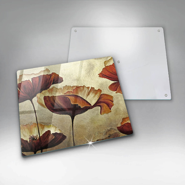 Protection plaque induction Fleurs de bohème peintes