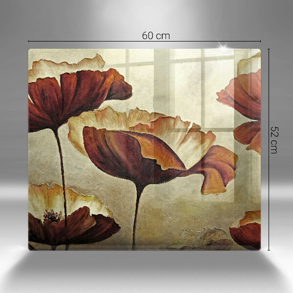 Protection plaque induction Fleurs de bohème peintes