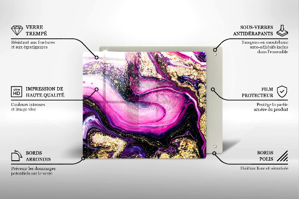 Protège plaque de cuisson Or de conception abstraite