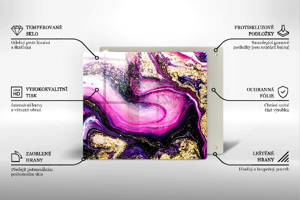 Protège plaque de cuisson Or de conception abstraite