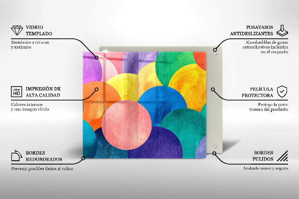 Protection plaque induction Cercles colorés