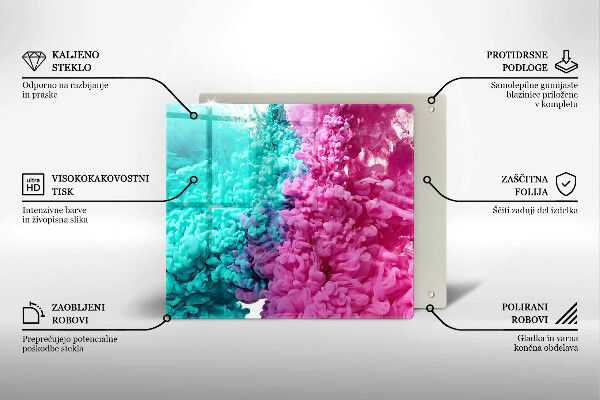 Protection plaque induction Fumée rose turquoise