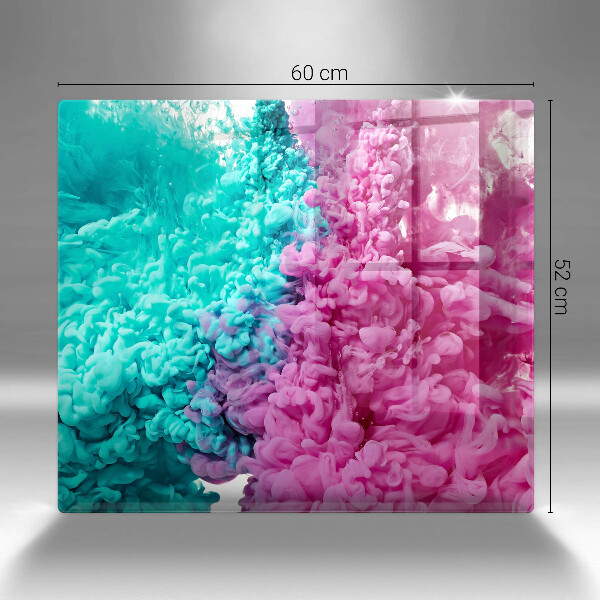 Protection plaque induction Fumée rose turquoise