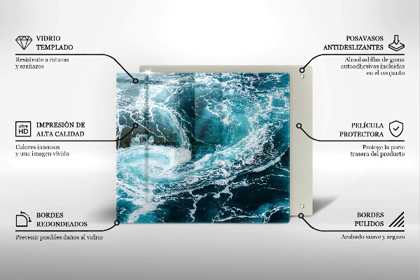 Protection plaque induction Des vagues d'eau écumantes