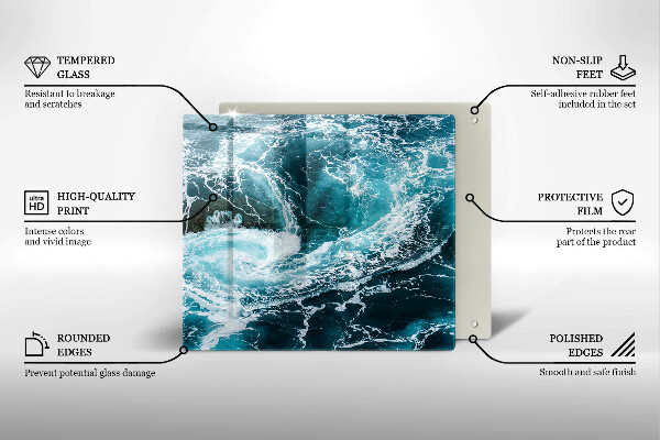 Protection plaque induction Des vagues d'eau écumantes